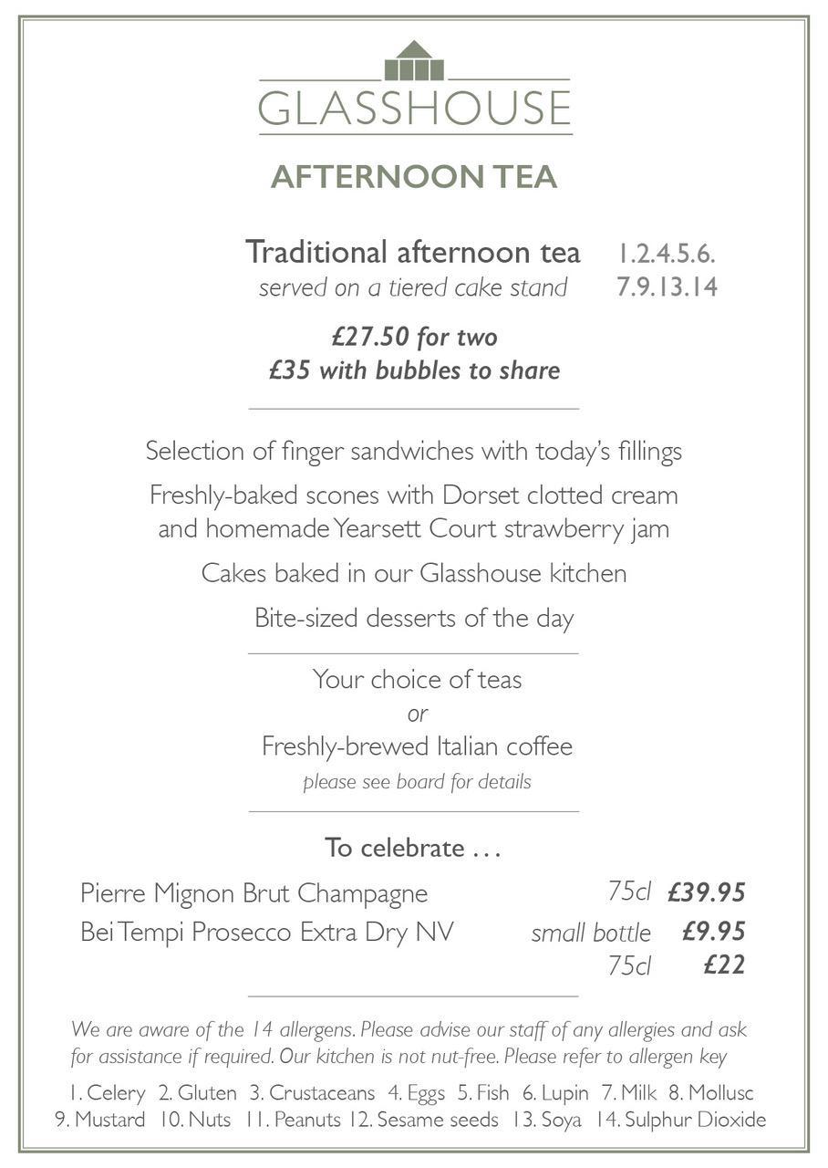 The Glasshouse Menus Holloways